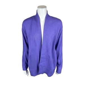 Candace Cameron Bure Regular Novelty Jacquard Open Cardigan Violet Small Size